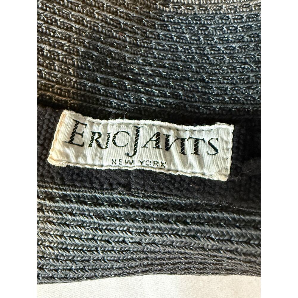 Eric Javits Squishee Packable Black Wide Brim Fedora Sun Hat OS Vacation Travel - Picture 5 of 6